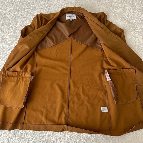 Elizabeth & James Dark Gold Mustard Oversized Double Breasted Blazer XS - Picture 9 of 10